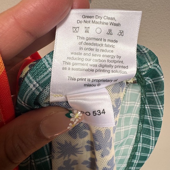 NWT Miaou Ginger Mini Dress S Sweet Legend Mixed Print Mesh Semi Sheer Cowl Neck - Picture 7 of 8